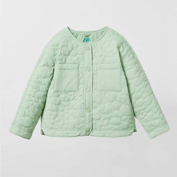 Zara Other - Zara kids mint green quilt stitched jacket NWT
